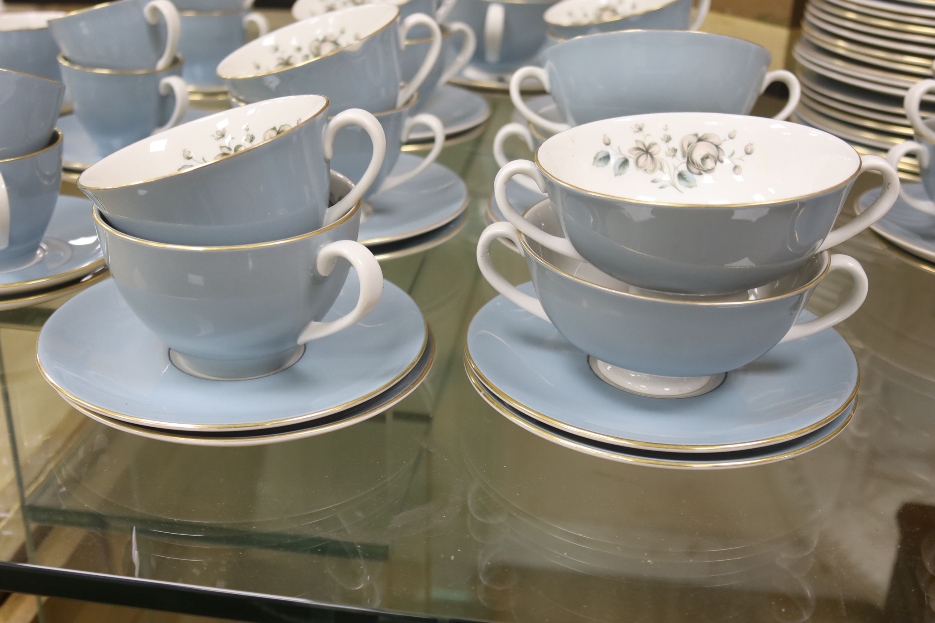 A Royal Doulton 'Rose Elegans' pattern part dinner service, (approximately 100 pieces)